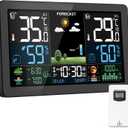 Weather Station Wireless Indoor Outdoor, Thermometer Wireless with Remote Sensor, Home Weather Station, Color Display Digital Weather Forecast, Humidity, Atomic Clock, Air Pressure for Home