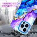 Casetego for iPhone 13 Pro Max Case,Compatible with MagSafe,[Military Grade Drop Test] Full Body Protection Slim Shockproof Rugged Marble Women Girls Case for iPhone 13 Pro Max 6.7 inch,Azure Blue