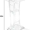 43" Transparent Clear Acrylic Podium&Lectern Stand Portable with Storage Shelf, pulpits for Churches, for Speech, for Presentation, Shtender, 43"High