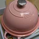 Dutch Oven for Bread Baking,6 Quart Enamel Bread Oven for Sourdough,10.5"Bread Oven with Lid,Bread Pans for Homemade Bread,Pink Thick Enamel Bread Pan-with Silicone Baking Mat&Recipe,Gifts for Family