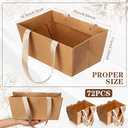 Glenmal 72 Pcs Baskets for Gifts Waterproof Empty Kraft Basket Bulk with Handles 9.8 x 6.5 x 4.3'' Gift Basket Empty to Fill for Wedding Party Christmas Valentines(Brown)