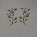 sxnzequnze Bling Metal Leaves Decoration Home Decoration Modern Minimalist Style Wall Hanging Art Living Room Bedroom Bathroom Wall Decoration Set of 2 Gold Leaves Yellow (Gold Leaves Yellow)