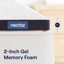 Nectar Firm Mattress Topper - King - 2" Gel Memory Foam Mattress Topper - Breathable & Comfortable - Back Pain Relief