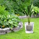 2 Pack Adjustable Height Planter Inserts for Large Pots, 9" Stainless Steel Plant Pot Insert with Chains, Soil-Saving Planter Filler Support for Tall & Short Pots, Use Less Potting Soil
