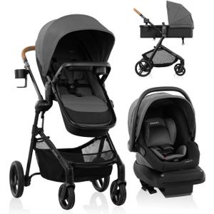 Evenflo Pivot NXT Travel System with LiteMax NXT Infant Car Seat (Silverado Gray) (EXP: 2035/12/22)