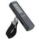 Battery-Free Digital Luggage Scale, 110lbs/50kg Portable Handheld Hanging Scale for Luggages, Suitcases, Backpacks & Bags, Easy Weighing for Travel, No Need Batteries (Black)