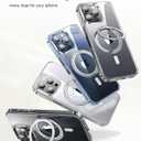 andobil for iPhone 15 Pro Case [360 Ring Stand] [Compatible with Magsafe] Military Drop Protection Non-Yellowing Magnetic 15 Pro Slim Thin Phone Case for Men Women - Ultra Clear, 6.1 inches