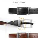 CHAOREN Boys Belt, Most Size Kids 1 1/4" Dress Reversible Belt for Youth - One Leather Belt Two Style