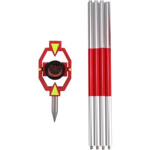 Survey Mini Prism with 4 Poles - Prism for Total Station with Pole System, 17.5 mm Offset Constant, Compact Surveying Prism Kit(SP063B)