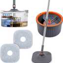 Chabatree Mop and Bucket SetSpin Mop and Bucket Set with Separate Dirty and Clean Water2 Replaceable Mop PadsDeep-Cleaning Mops for Floors, Versatile Mops for Walls