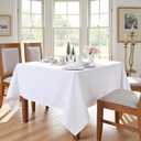 sancua Square Tablecloth - 70 x 70 Inch - Water Resistant Spill Proof Washable Polyester Table Cloth, Decorative Fabric Table Cover for Dining Tables, Buffet Parties and Camping, White