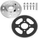 YOXUFA Go Kart Sprocket Hub 1" Bore 1/4" Keyway Assembly with #35 Chain 60T Rear Drive Sprocket 4 Hole for Go Cart Silver Parts