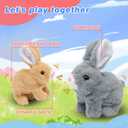Hopearl Hopping Rabbit Interactive Electronic Pet Plush Bunny Toy with Sounds and Movements Animated Walking Wiggle Ears Twitch Nose Gifts for Toddlers Birthday, Gray, 7''