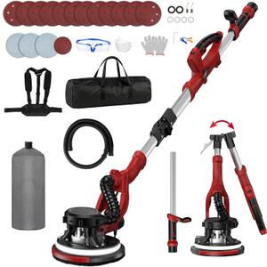 Drywall Sander with Vacuum Dust Collector, 1200W 5 Variable Speed 800-2100RPM Upgraded Popcorn Ceiling Removal Tool, Lijadora Para Drywall Popcorn Ceiling Remover with Extendable Handle