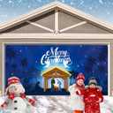 Christmas Nativity Garage Door Banner 7x16ft Large Scene Christmas Garage Door Cover Holy Religion Holiday Garage Door Backdrop Decorations Mural for Xmas Decor