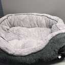 INVENHO Medium Dog Beds for Medium Dogs Washable, Rectangle Dog Bed Medium Size Dog, Orthopedic Dog Bed, Warming Soft Calming Sleeping Puppy Bed Durable Pet Bed with Anti-Slip Bottom M(30"x24"x9") (Grey)