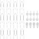 Bilillo 12 Pieces Plate Wall Hangers for Display - 4/6/8 Inch Invisible Plates Hanger, Stainless Steel Plate Holders with 12 Pieces Wall Hooks for 4 to 10.5 Inch Decorative Plates and Arts (Silver)