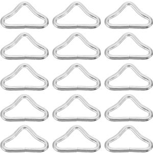 BESPORTBLE 40Pcs Zinc Plated Steel Triangular Rings 1.65X0.98In for Trampoline Replacement Bags Purses Crafts and DIY Accessories