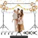 Photo Backdrop Stand, 8.5 x 10 ft Back Drop Adjustable Stands, Photography Background Support System Kit with Carry Bag, Clips and Clamps for Photo Video Studio, Parties, Wedding