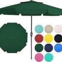 JEAREY 11' 2-Tiers Patio Umbrellas Outdoor Market Table Umbrella w/Crank, 8 Sturdy Ribs, UV Protection Waterproof Sunproof(Dark Green)