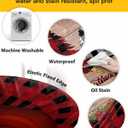 Christmas Elastic Round Tablecloth, Christmas Tree Red Buffalo Plaid Xmas Snowflake Fitted Tablecloths for Round Table Oil-Proof Waterproof Table Cloth (Fit for 55" - 60" Round Tables)
