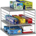 WANCHIY Upgraded Pantry Organizers and Storage- Divided Compartment Holder for Foil and Plastic Wrap Organizer- Kitchen Organizers and Storage for Aluminum Foil, Wraps, Box- Organization and Storage