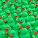 Lunmon 200 Pcs St. Patrick's Day Rubber Ducks Green Shamrock Rubber Duck 1.4 Inch Mini Float Toys for Pool Irish Party Favors Birthday Gift Exchange
