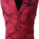 VATPAVE Mens Victorian Suit Vest Steampunk Gothic Waistcoat (L)
