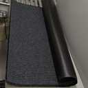 4' x 8' Moisture Guard Doormat, Commercial Grade Door Floor Mat Striped Brush Step Entrance Mat with Rubber Backing, Low Profile Commercial Rugs for Entryway, Easy to Clean (Charcoal Grey)