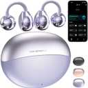 AI Translation Earbuds Real Time, 164 Language Translator Earbuds, 3-in-1 Wireless Clip on Earbuds, Bluetooth 5.4 Headphones, Translating Device for Travel Business Learning (Purple)