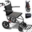 Wheelchairs for Adults Transport Chair Lightweight Foldable with Handbrakes, 20lbs Transport Wheelchair Lightweight Foldable for Seniors, 15 Inch Seat, Supports 270lbs (15 Inch Seat)
