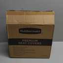 Rubbermaid Car Seat Cover, Leather & Air-Cool Mesh Front Seat Cover, Airbag Compatible, Slip-On Installation, Automotive Seat Cover Universal Fit for Most Cars, Trucks, SUVs-Black