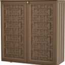 KINYING Outdoor Storage Cabinet Waterproof, Resin 62 Gallon Storage Box for Patio Furniture Cushions, Garden Tools, Pool Accessories (Dark Brown with 1 Shelving)