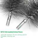 4" Chimney Steel Cleaning Brush with 1/4" Metric Thread Fitting for Insulated Chimneys, Stainless Steel or Metal Stove Pipes, Works with Most Chimney Rod Sets (4 Inch)