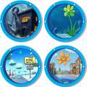 HK Studio Funny Ocean Porthole Cool Room Decor - Room Decor Y2K for Dorm, Teen Bedroom 11.3" Pack 4