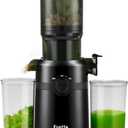 Juicer Machines,Fretta Cold Press Juicer Machines with American-Sourced PCTG Material,Fit Whole Fruits & Vegetables,Easy to Clean,Truly BPA-Free,Classic Black (1.0 L)