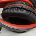 ZIHNIC Bluetooth Headphones Over-Ear, Foldable Wireless and Wired Stereo Headset Micro SD/TF, FM for Cell Phone,PC,Soft Earmuffs &Light Weight for Prolonged Wearing (Black/red)