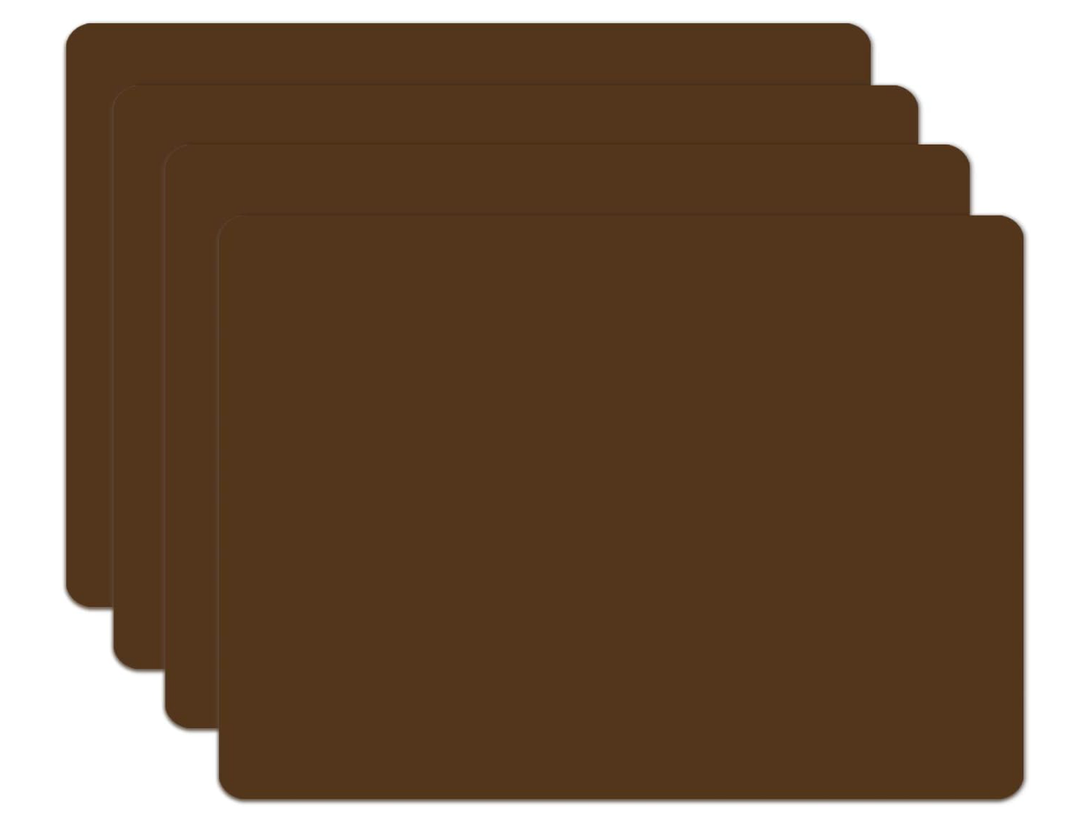 Silicone Placemats, Food-Grade Non-Slip Waterproof, Dining, Stain Resistant, Countertop Protector, Kitchen Counter Mat, Heat Resistant, Baking mat Dishwasher Safe (15.7x11.8Inch-4pack, Coffee)