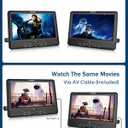 WONNIE 10.5" Two Car DVD Players Portable Dual Screen Headrest Video Player, Play a Same or Two Different Movies with 5-Hour Rechargeable Battery,2 AC Adapters,2 Mounting Brackets, Support USB/SD Card