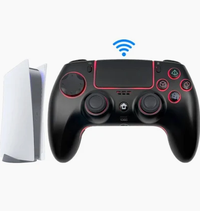 RGB Wireless Gamepad for PS5, Bluetooth-compatible Game Controller for PS5 Slim/PS5 Pro with Turbo Function Macro-defined Keys