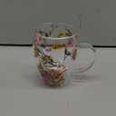 Double Wall Clear Glass Coffee Mugs,Creative Clear Glass Cups with Handle,Flowers Double Insulated Glass Cup for Hot Cold Beverages, Cappuccino, Latte, Espresso Coffee, Juice,Glass Coffee Cups