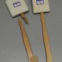 Pack of 2 Natural Exfoliating Loofah luffa loofa Bath Brush On a Stick - with Long Wooden Handle Back Brush for Men & Women - Shower Sponge Body Back Scrubber