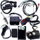 Complete Electrics Wiring Harness CDI Ignition Coil Solenoid Relay Spark Plug Kits for Chinese 4-Stroke ATV Quad Dirt Bike 150cc 200cc 250cc Go Kart by OTOHANS AUTOMOTIVE