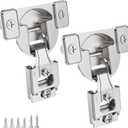 Furniware Non-Soft Close 4 Pack 1/2 inch Overlay Regular Hinges for Kitchen Face Frame Cabinet Door, Self Closing 105 Degree Open Angle