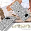 Silicone Case for Google Pixel 9A 5G Phone Case Glitter Sparkle Bling, Hybrid Matte Back Case High Impact Heavy Duty Shockproof Protective Cover for Google 9A Cute Case for Women 6.3-inch (Silver)