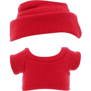 8 x Etistta 17cm Doll Clothes with Cap, Knit Top Hat Clothes for 17cm Doll Accessories Outfits (Red)