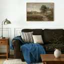 ElfLuna Framed Canvas, Vintage Rural Path Farmhouse Landscape Print, 24"L x 16"W