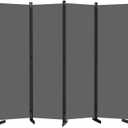 AKTOP Room Divider 4 Panel, 80" W Portable Wall Divider for Room Separation, Freestanding Partition Room Dividers, Folding Room Separators Privacy Screens for Home Office Bedroom, Grey