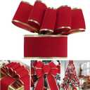 AIMUDI Red Velvet Ribbon for Christmas Tree 2.5 Inch Red and Gold Wired Christmas Ribbon for Gift Wrapping Wreaths Holiday Crafts Tree Topper Bows Home Decor- 25 Yards