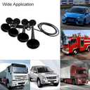 Truck Air Horn 12V/24V 185dB Super Loud Four Trumpet Air Horns Train Horn for Trucks with Electric Solenoid Universal for Truck Car Pickup SUV Train Boat